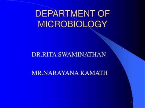 Department Of Microbiology Ppt Download