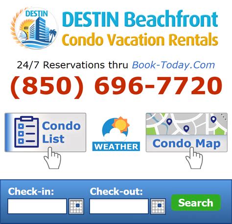 Destin Beachfront Condo Vacation Rentals 850 696 7720 Book Online