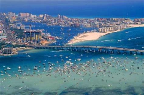 Destin Fl City Of Destin Viewed From Destin Brige Which Connects Fort Walton Beach Florida