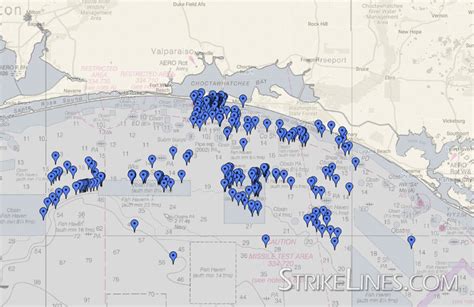 Destin Fl Public Reefs Strikelines Fishing Charts