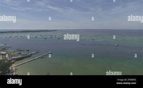 Destin Florida Aerial V6 Birdseye Shot Of A Beach Haven And The East