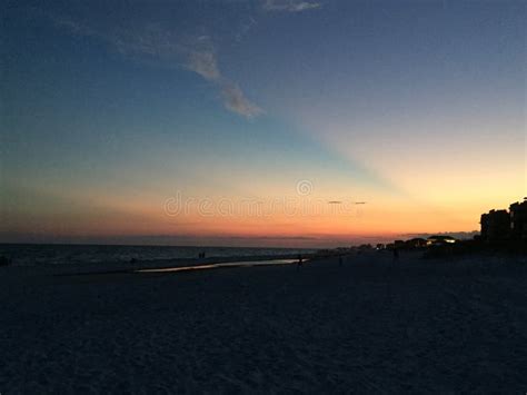 Destin Florida Beach Sunset Stock Image Image Of Rainbow Destin