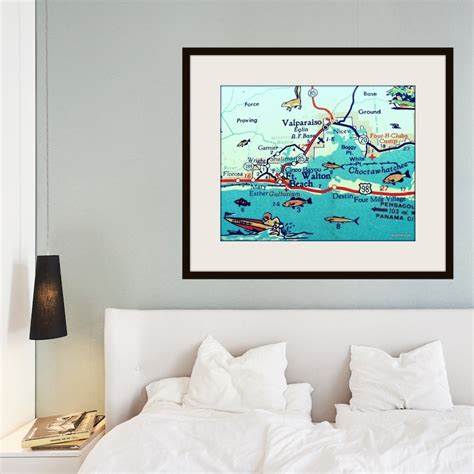 Destin Florida Map Print Destin Map Destin Fl Poster Retro Etsy Canada