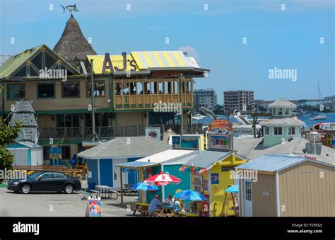 Destin Florida Panhandle Beach Tourist Bar Famous Aj S And Boats At The