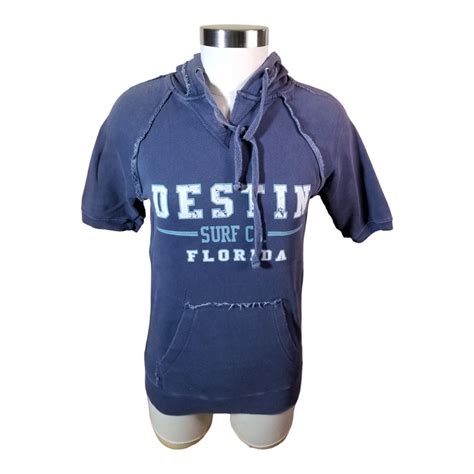 Destin Florida Surf Co Distressed Hoodie Pocket Short Gem