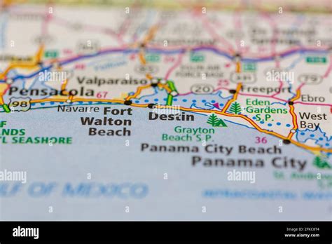 Destin Florida Usa Shown On A Geography Map Or Road Map Stock Photo Alamy