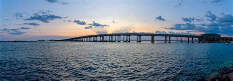 Destin Florida View Of William T Marler Bridge From The Shore At