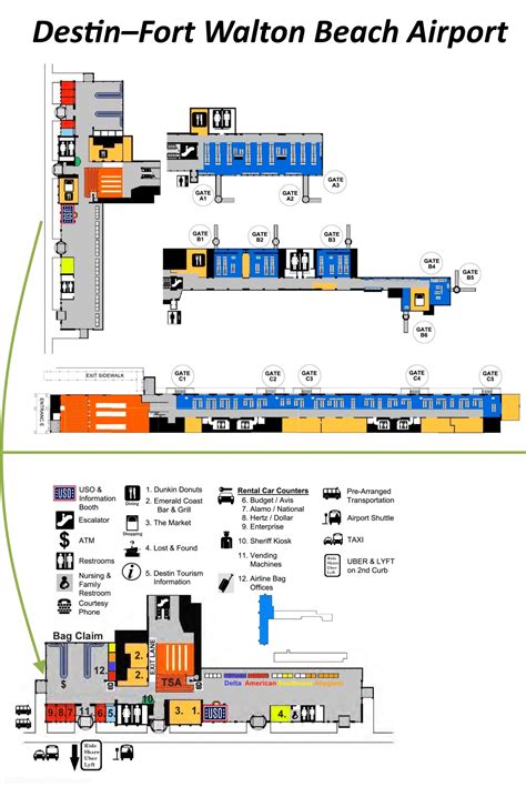 Destin Fort Walton Beach Airport Map Ontheworldmap Com