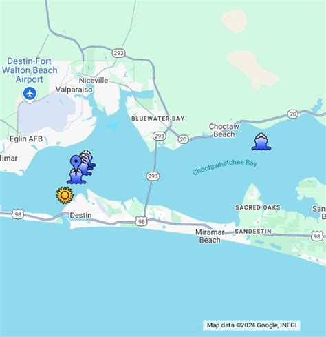 Destin Gps Choctawhatchee Bay West Of Mid Bay Bridge Google My Maps