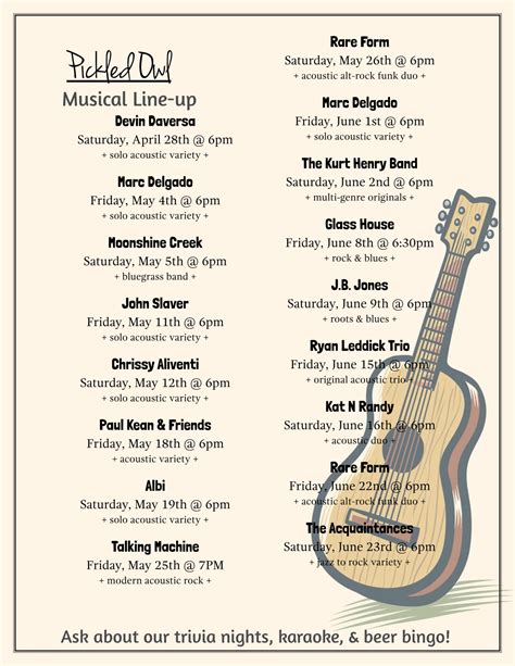 Destin Live Music Calendar