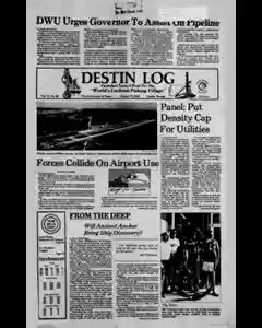 Destin Log Newspaper Archives Aug 18 1984 P 1