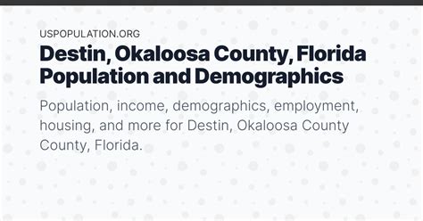 Destin Okaloosa County Florida Population Income Demographics