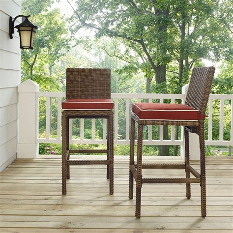 Destin Outdoor Set Of 2 Barstools Sangria Value City Furniture And