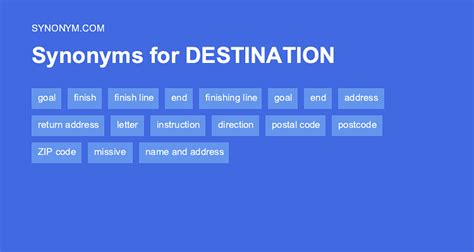 5 Destination Synonyms