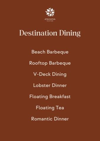 Destination Dining Menus