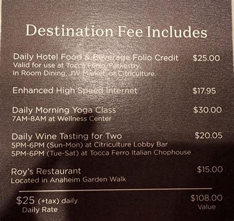 5 Marriott Destination Fees