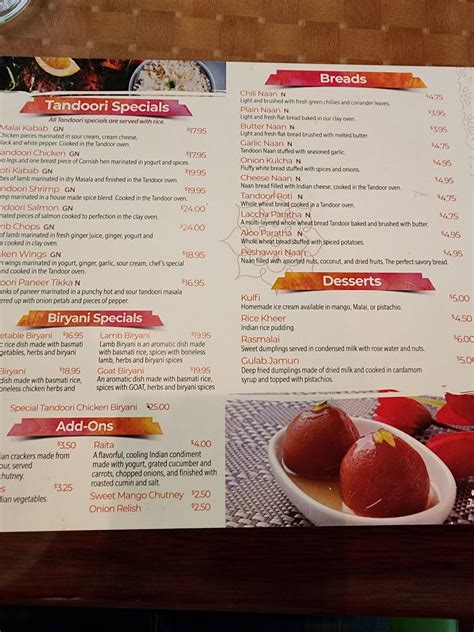 Destination India Restaurant Bar Derry Nh In Derry Restaurant Menu