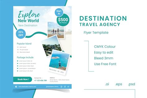 Destination Travel Agency Flyer By Queentype On Envato Elements