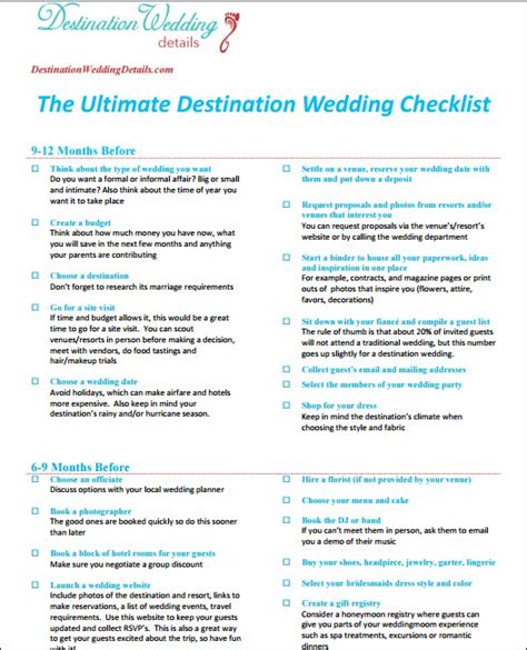 Destination Wedding Checklist Artofit