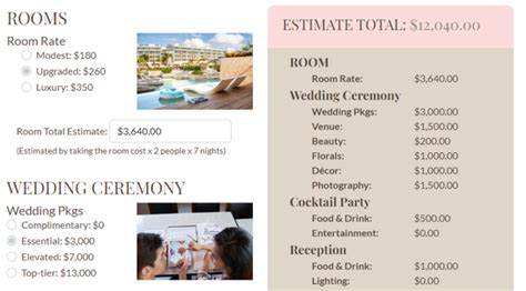 Destination Wedding Cost Estimator