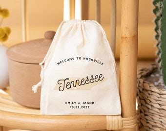 Destination Wedding Favors Nashville Wedding Bag Tennessee Wedding Favor Nashville Favor Bag