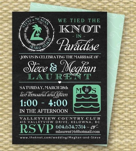 Destination Wedding Invitation Post Destination Wedding Reception