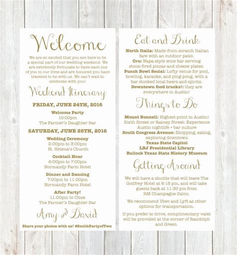 Destination Wedding Itinerary Template Inspirational Wel E Letter