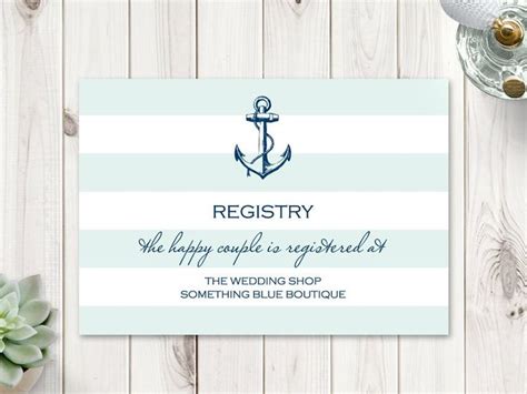 Destination Wedding Registry Template Anchor Mint Etsy Wedding