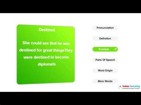 Destined Definition Pronunciation Grammar Meaning Practice Grade