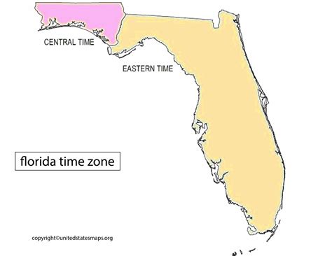 Detailed Florida Time Zone Map