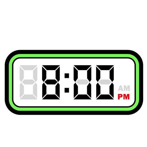 Digital Clock Time At 8 00 Pm Digital Clock 12 Hour Format 32048618 Png