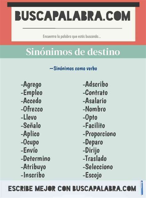 5 Sinonimos de Destino