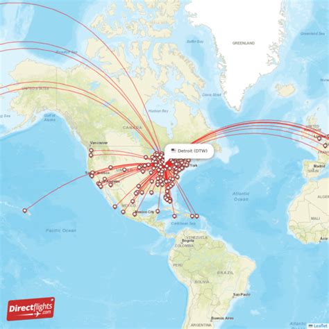 Direct Flights From Detroit 115 Destinations Dtw Usa