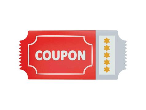 Discount Coupon With Five Stars Icon 3D Rendering Vector Illustration