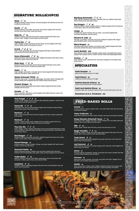 Domo Izakaya Destin Fl Restaurant Menu Delivery Seamless