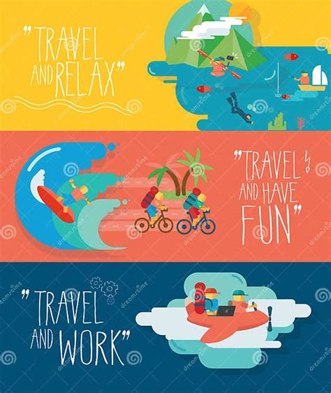 Download Set Of Traveling Illustrations Different Types Of Travel