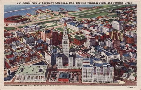 Downtown Cleveland Ohio From A Vintage Postcard C1940s Downtown