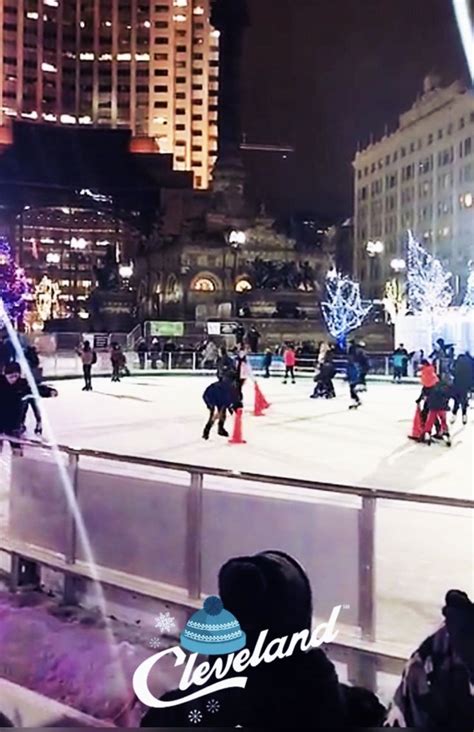 Downtown Cleveland Ohio Ice Skating On Public Square Family Christmas