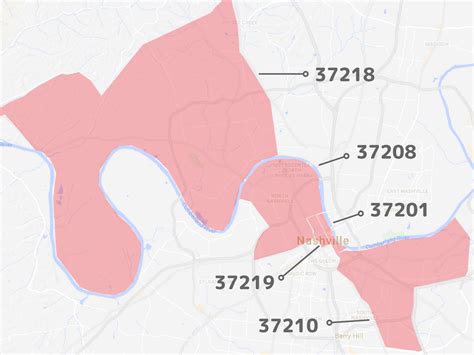 Downtown Nashville Zip Code Map Australia Map