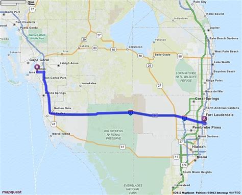 Driving Directions From Fort Lauderdale Florida To Fort Myers Florida