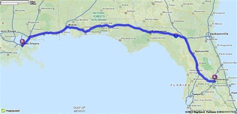 Driving Directions From Orlando Florida To New Orleans Louisiana