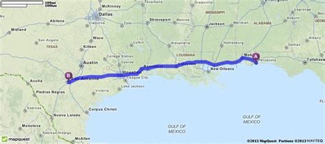 Driving Directions From Pensacola Florida To San Antonio Texas Mapquest Here We Come