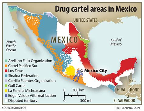 Drug Cartel Areas In Mexico