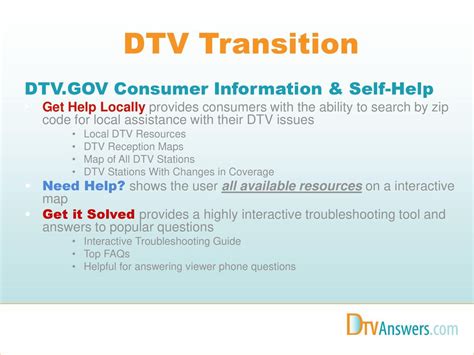 Dtv Transition Information And Tips