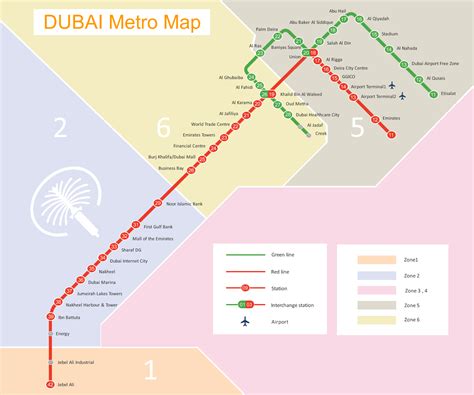 Dubai Metro Red Line Stations Route Map Route Map Dubai Fairmont Dubai