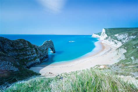 Durdle Door England Seascape Cliff Coast Shore Sea Dorset Beach Ocean Wallpapers Hd