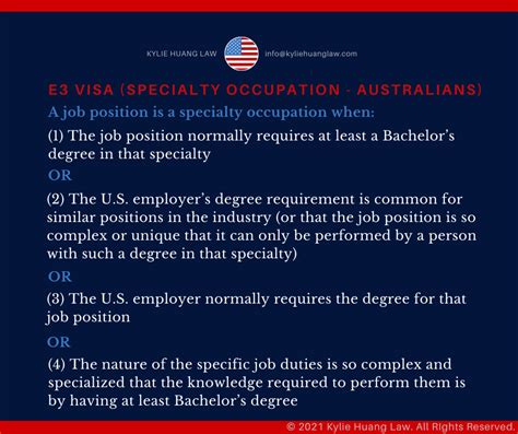 E3 Visa Checklist Australia Professionals Kylie Huang Law