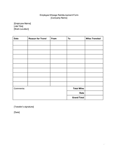 Easy Reimbursement With Our Mileage And Expense Reimbursement Form