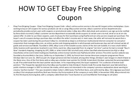 Ebay Free Shipping Coupon Ebay Free Shipping Coupon Code