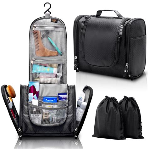 Elv Elv Hanging Toiletry Bag Waterproof Makeup Bag Black Walmart Com Walmart Com